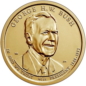 2020 1-dollar - D - George HW Bush reverse